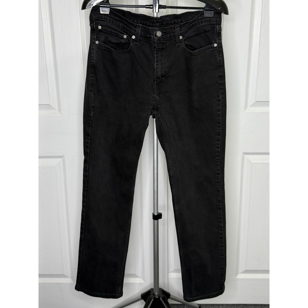 Levi's 514 Jeans Mens 36x32 Black Straight Fit Denim Red Tab 5 Pocket